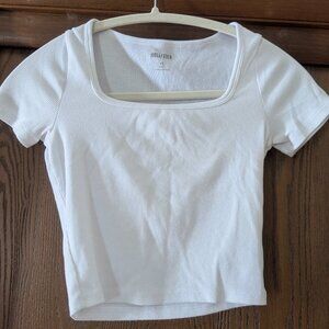 Hollister cropped T-Shirt, white, XS